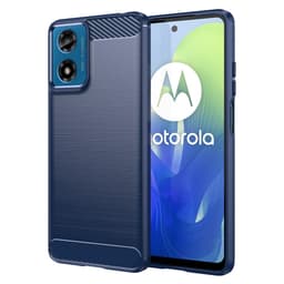 SKALO Motorola Moto E14 4G Armor Carbon Stødsikker TPU-cover - Blå