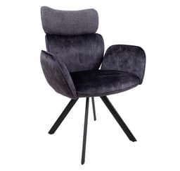 Stol EDDY med armstöd, mörkgrå