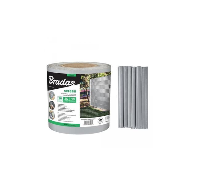 Staket skärm 19cm x 35m, 450g/m2 ljusgrå