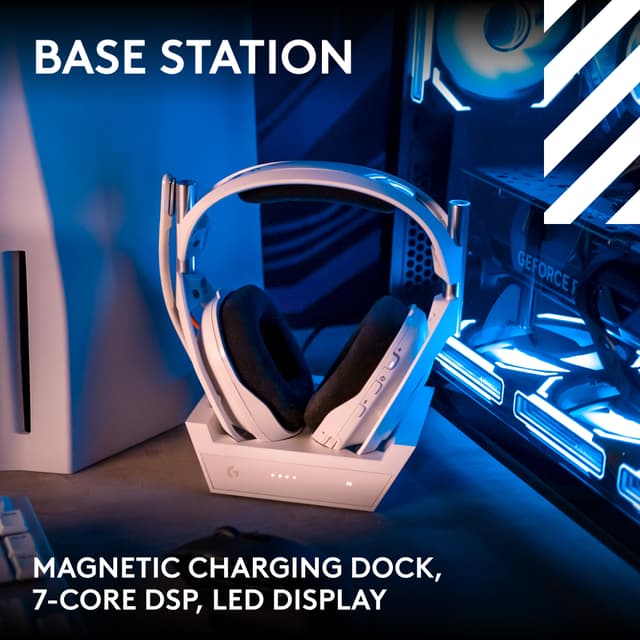 LogitechG ASTRO A50  Gen 5  Schwarz - Kabelloses LIGHTSPEED Gaming Headset Und Basisstation Mit Playsync Audio