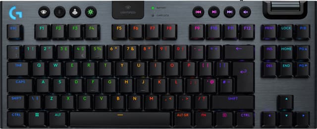Logitech G915 X Lightspeed TKL trådløst lineært gamingtastatur (sort)