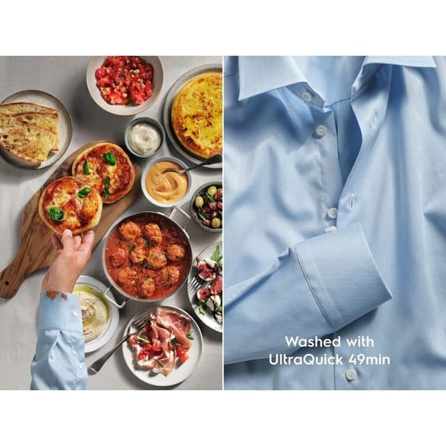 UltraQuick 49 min – fläckborttagning vid låg temperatur*, sparar upp till 30 % energi**