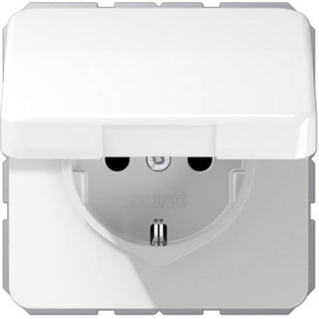 Jung 1x Insats Vägguttag lock Alpinvit CD1520BFKLWW