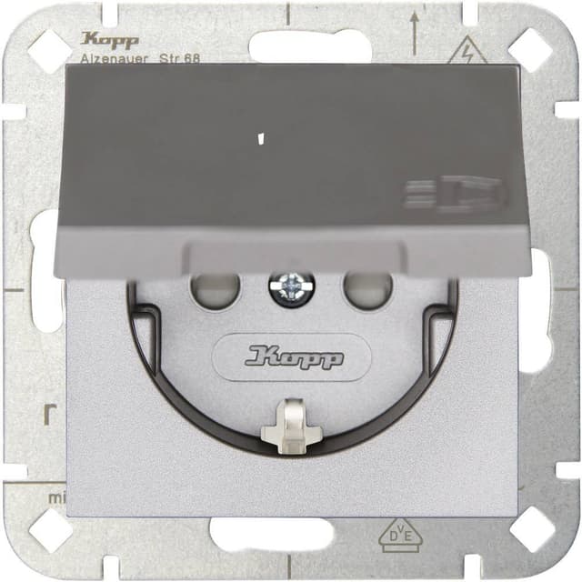Kopp 1x Insats Vägguttag lock HK 07 Stål 940147004