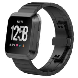 Ruostumattomasta teräksestä valmistettu Butterfly-solkikellohihna Fitbit Versa/Litelle Musta