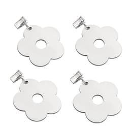 4-Pack blomsteranheng dukklemmer Sølv