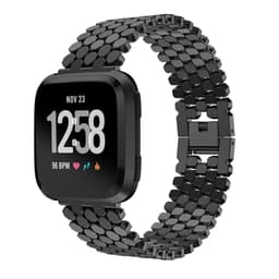 Klokkerem i rustfritt stål for Fitbit Versa Smartwatch - Fiskeskaladesign Sort Fitbit Versa 2