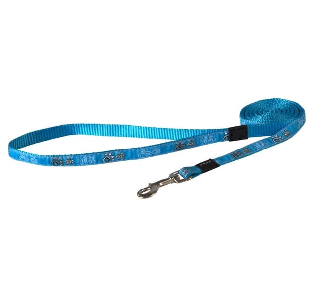 Leash Rogz Fancy Dress Small 11mm Jellybean, turkos tassmönster