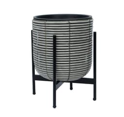 Plantekasse FLETT med stativ 30x30xH38cm, grå