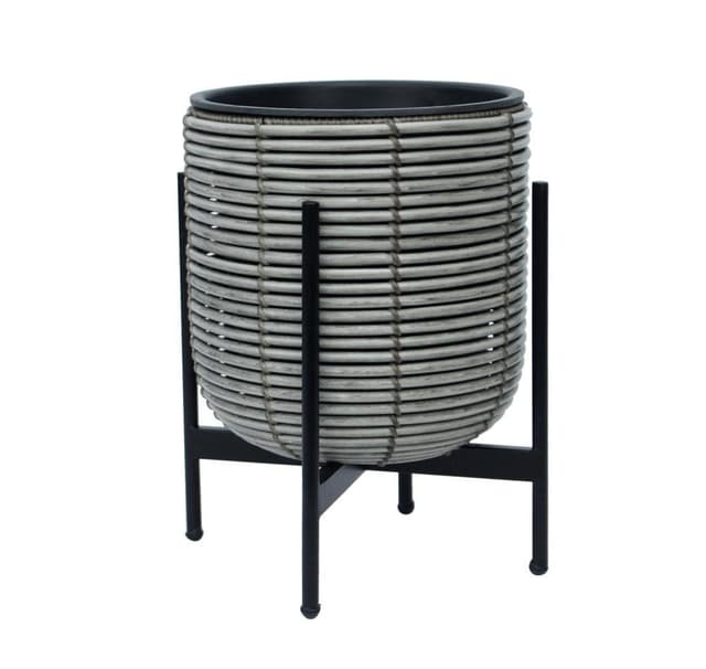 Plantekasse FLETT med stativ 30x30xH38cm, grå