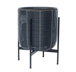 Plantekasse FLETT med stativ 38x38xH49cm, blåsvart