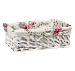 Korg MAX-4, 42x29xH14cm, väv, färg: vit, med tyg