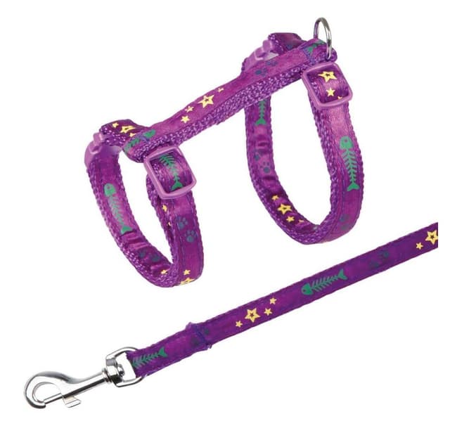 Killingsele med snor, motivrem, nylon, 22–36 cm/10 mm, 1,20 m