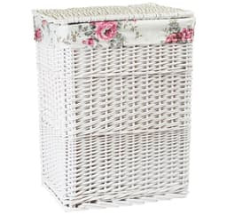 Skittentøyskurv MAX-2, 38x27xH52cm, vevd, farge: hvit, med stoff