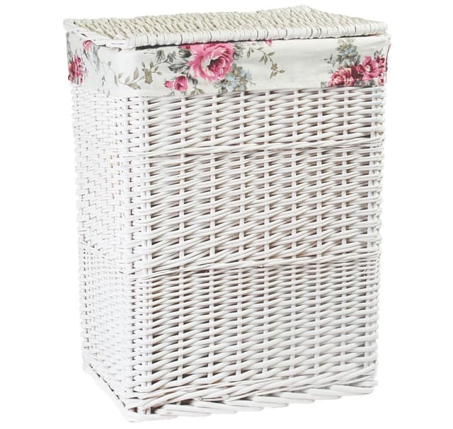 Skittentøyskurv MAX-2, 38x27xH52cm, vevd, farge: hvit, med stoff