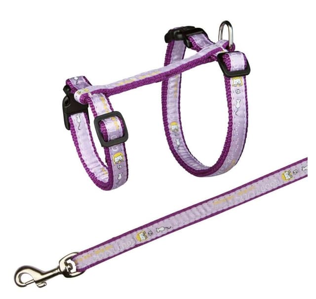 Kattsele med koppel, XL, nylon, 34–57 cm/13 mm, 1,20 m