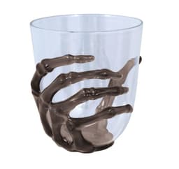 Bägare/glas med skeletthand 9,5cm