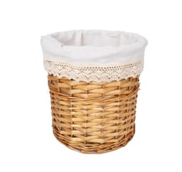 Kurv MAX D33xH32cm, lysebrun med blonder
