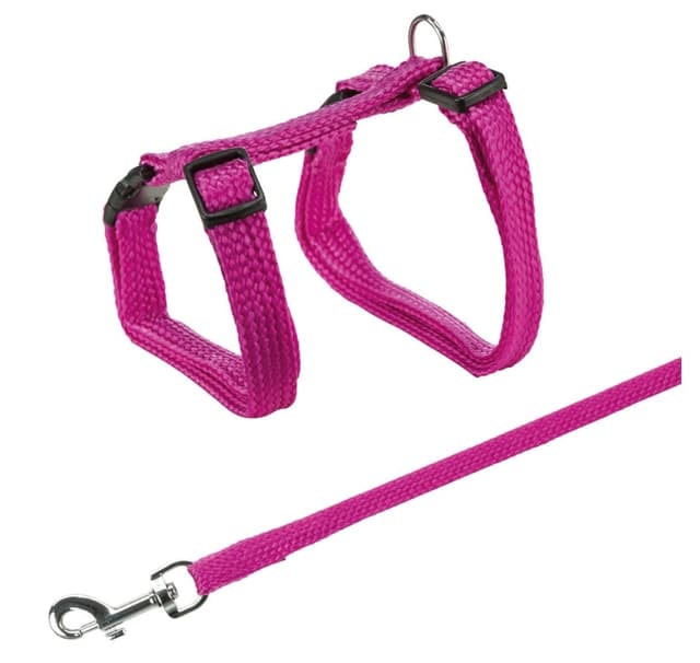 Kattsele med koppel, nylon, 22–42 cm/10 mm, 1,25 m, Trixie