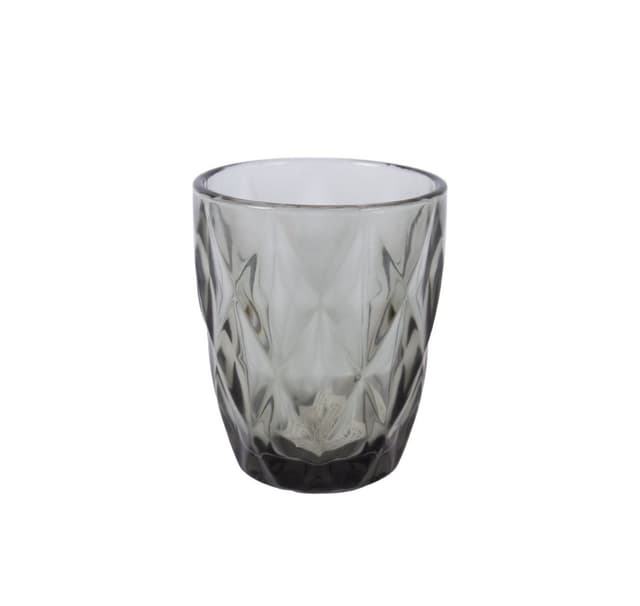 Lågt dricksglas CORAL 250ml, D8xH10cm, mörkgrå