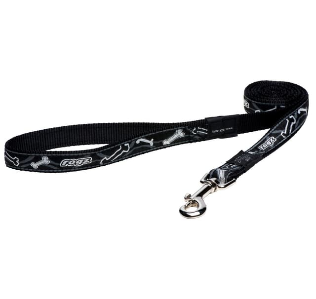Leash Rogz Fancy Dress L 20mm, svart benmönster