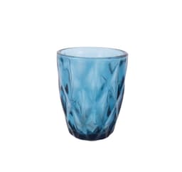 Lågt dricksglas CORAL 250ml, D8xH10cm, blått