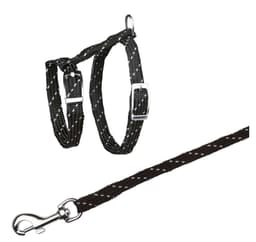 Kattungesele med koppel, reflex, nylon, 18–35 cm/10 mm, 1,30 m