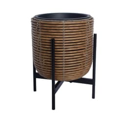 Plantekasse FLETT med stativ 30x30xH38cm, brun