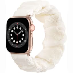 Scrunchie Elastic Armbånd Apple Watch 6 (44mm) - Hvid