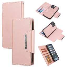 SKALO iPhone 13 Pro DOLIZMA 2 in 1 magneettinen lompakkokotelo - Ruusukulta