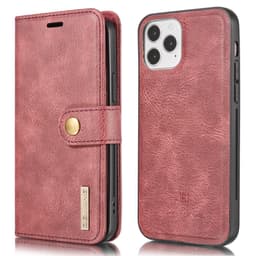 DG MING iPhone 13 2-in-1 magneetti lompakkokotelo - Punainen