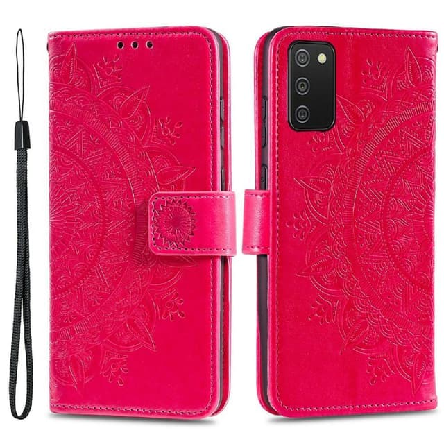 SKALO Samsung A02s / A03s Mandala lompakkokotelo - Cerise
