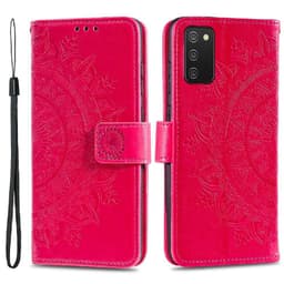 SKALO Samsung A02s / A03s Mandala Plånboksfodral - Cerise