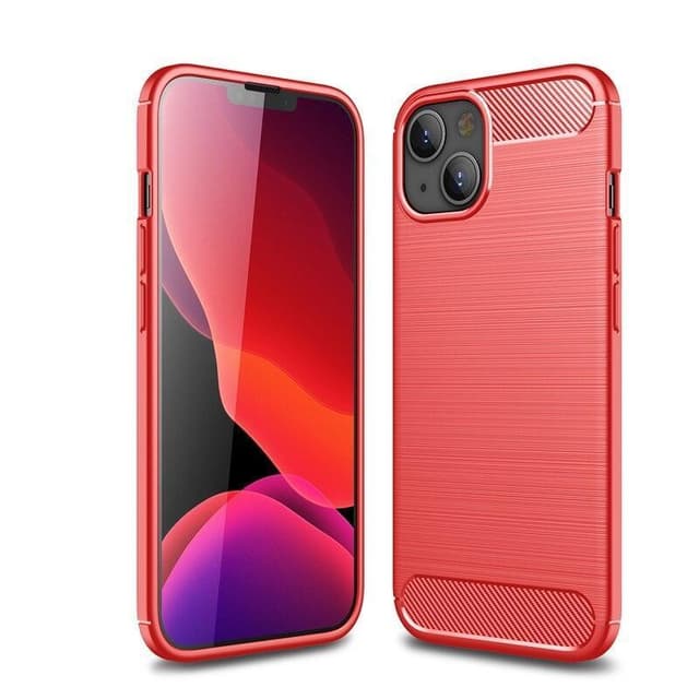 SKALO iPhone 13 Mini Armor Carbon Stødsikker TPU-cover - Rød