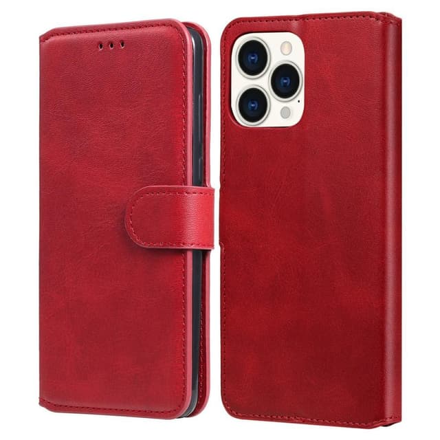 SKALO iPhone 13 Pro Max Classic Lompakkokotelo - Punainen