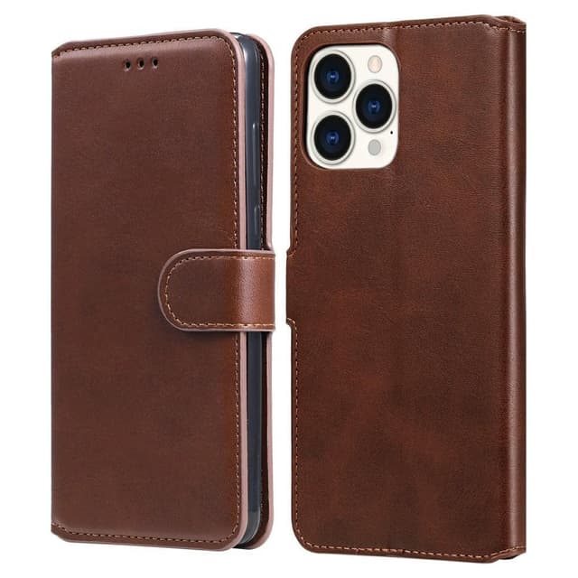 SKALO iPhone 13 Pro Max Classic Lompakkokotelo - Ruskea