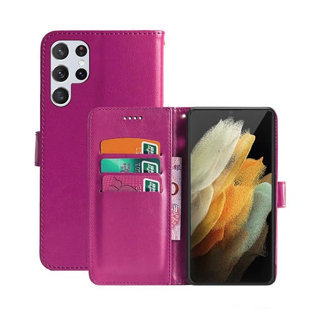 Wallet Cover 3-kort Samsung Galaxy S22 Ultra  - lyserød