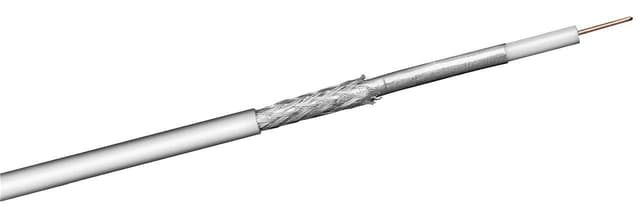 100 dB coax-antennekabel, 2x afskærmet, CCS, hvid