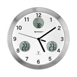 vægur MyTime Echo 25 cm rustfrit stål hvid/grå 3-delt