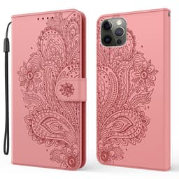 SKALO iPhone 13 Pro Max Mandala lompakkokotelo - Vaaleanpunainen