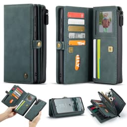 CaseMe Samsung S21 FE CaseMe Big Wallet 2in1 Magnet Lompakkokotelo - Vihreä