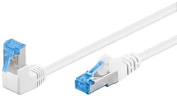 Goobay Patchkabel CAT 6A, 1x 90° vinklad, S/FTP (PiMF), vit, 0,25 m