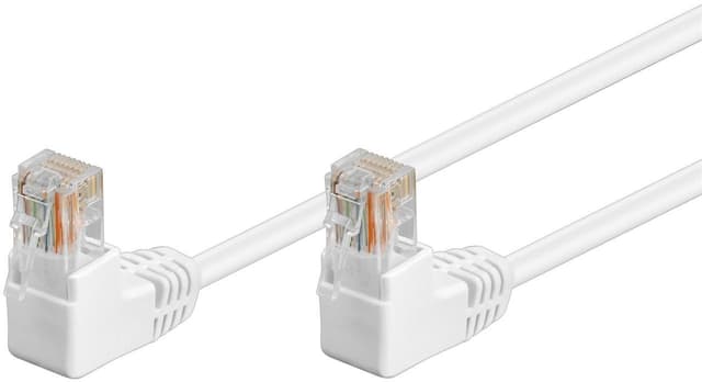 Goobay Netværkskabel CAT 5e vinklet 2x 90°, U/UTP, hvid, 2 m
