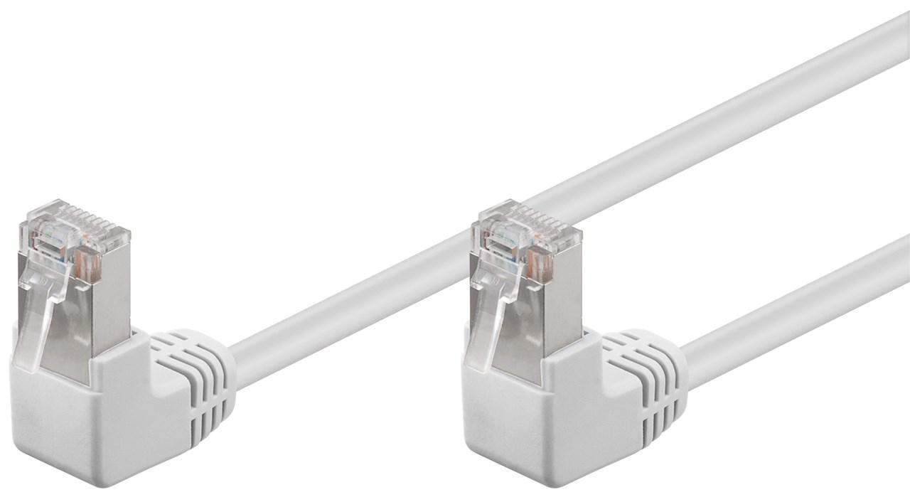 Goobay Netværkskabel CAT 5e vinklet 2x 90°, F/UTP, hvid, 0,5 m