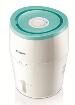 Philips HU4801/01 luftfukter, vanntankkapasitet 2 l, egnet for rom opptil 25 m², fordampning, luftfuktingskapasitet 220 ml/time, hvit/grønn