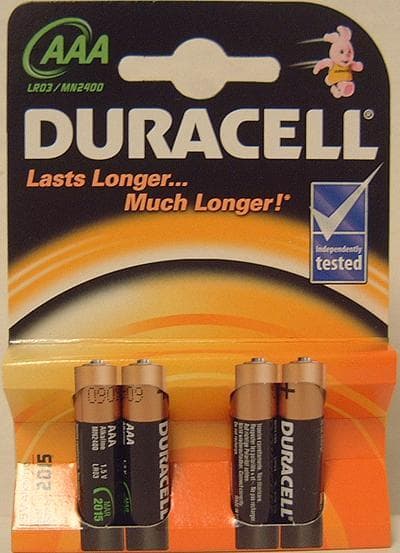 Duracell AAA/LR03, Alkaline Basic MN2400, 4 st