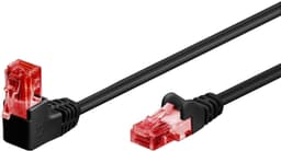 Goobay Patchkabel CAT 6, 1x 90° vinklad, U/UTP, svart