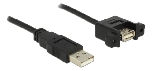 Delock-kabel USB 2.0 Type-A har til USB 2.0 Type-A ho panelmonteret, 0,5m
