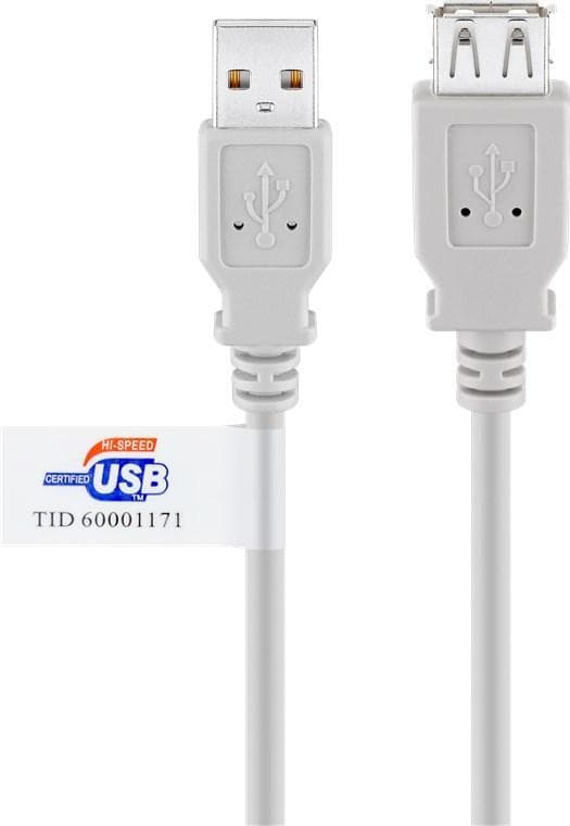 Goobay USB 2.0 höghastighetsförlängningskabel med USB-certifikat