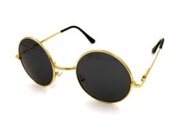 SKALO Runda Solglasögon - Gold/Black